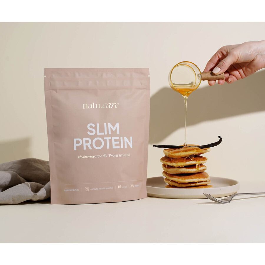 Natu Care Slim Protein, aromă de vanilie bourbon, 375 g