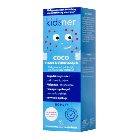 Kidsner Coco, kühlender Schaum zur Pflege der Pockenhaut, ab 6 Monaten, 100 ml DEKORATIONSVERPACKUNG