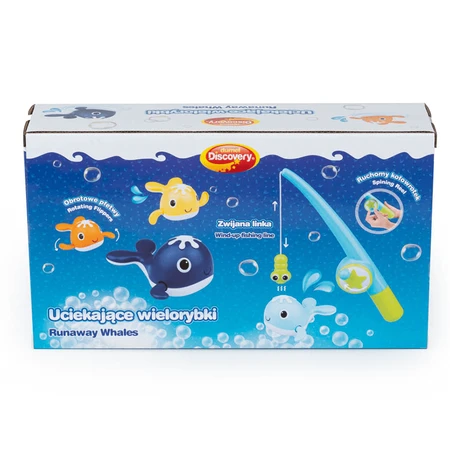 Dumel Discovery, bath toys, Fleeing Whales, 18 months and older, 4 pieces