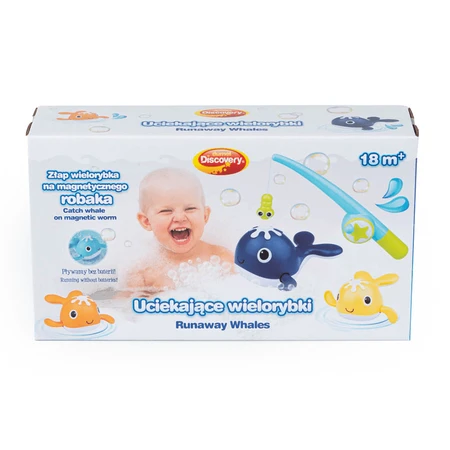 Dumel Discovery, bath toys, Fleeing Whales, 18 months and older, 4 pieces