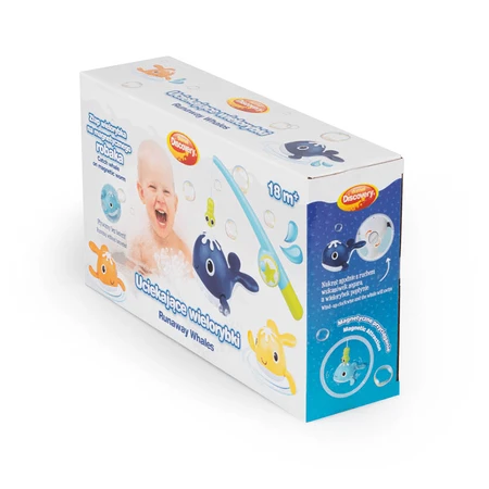 Dumel Discovery, bath toys, Fleeing Whales, 18 months and older, 4 pieces