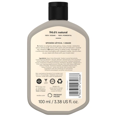 Resibo Easy Breezy Wash, shampooing nettoyant quotidien, 100 ml