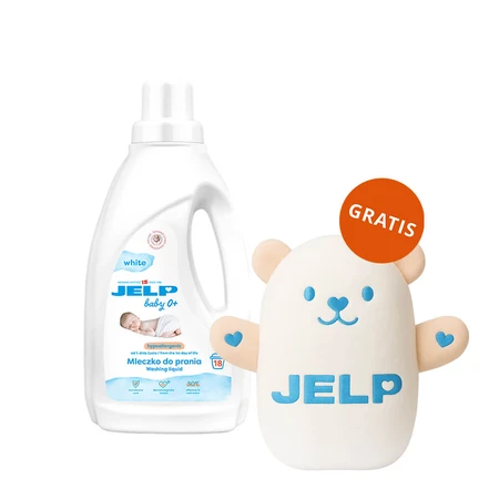 Jelp Baby 0+, hypoallergene Waschmilch, weiß, 1,5 l + Gratis-Teddybär
