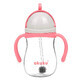 Acuk, straw bottle with weight, pink, 280 ml
