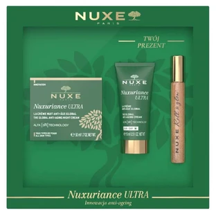 Set Nuxe Nuxuriance Ultra, crème de nuit, 50 ml + crème de jour, 15 ml + Huile Prodigieuse Or, roll on, 8 ml
