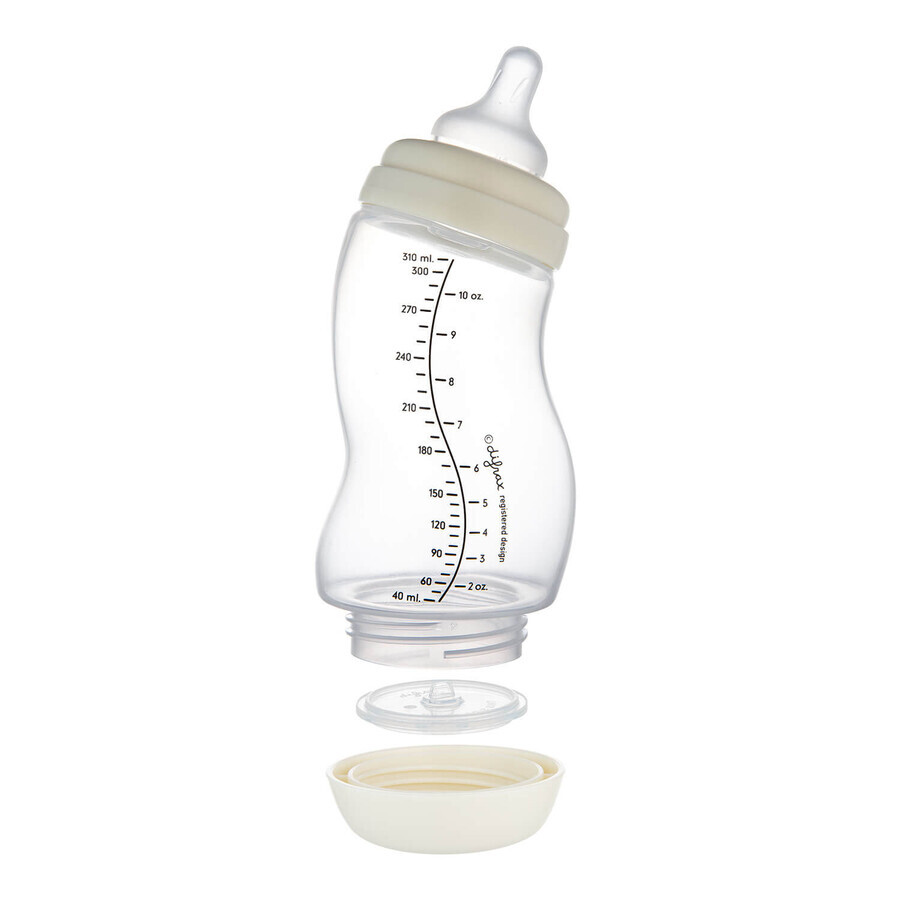 Canpol Babies, Anti-Kolik-Flasche S-Shape, Weithals, PP, 24/200, 310 ml + Silikonsauger für Flasche S-Shape S, mini, 59/891, ab Geburt, 2 Stück gratis
