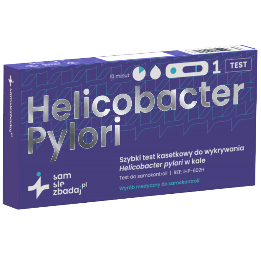 Autotest Helicobacter pylori, test rapido per la rilevazione degli antigeni dell'Helicobacter pylori nelle feci, cassetta, 1 pezzo