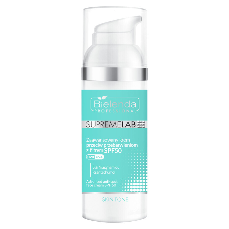 Bielenda Professional SupremeLab Skin Tone, crema ligera antipigmentación con protección solar, 50 ml