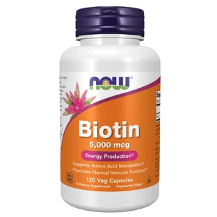 Now Foods Biotin, biotine 5000 µg, 120 gélules végétales