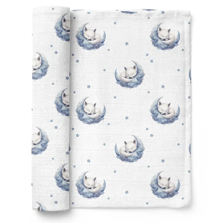 Bocioland, bamboe luier, 40 x 40 cm, slapende vossen, 1 stuk