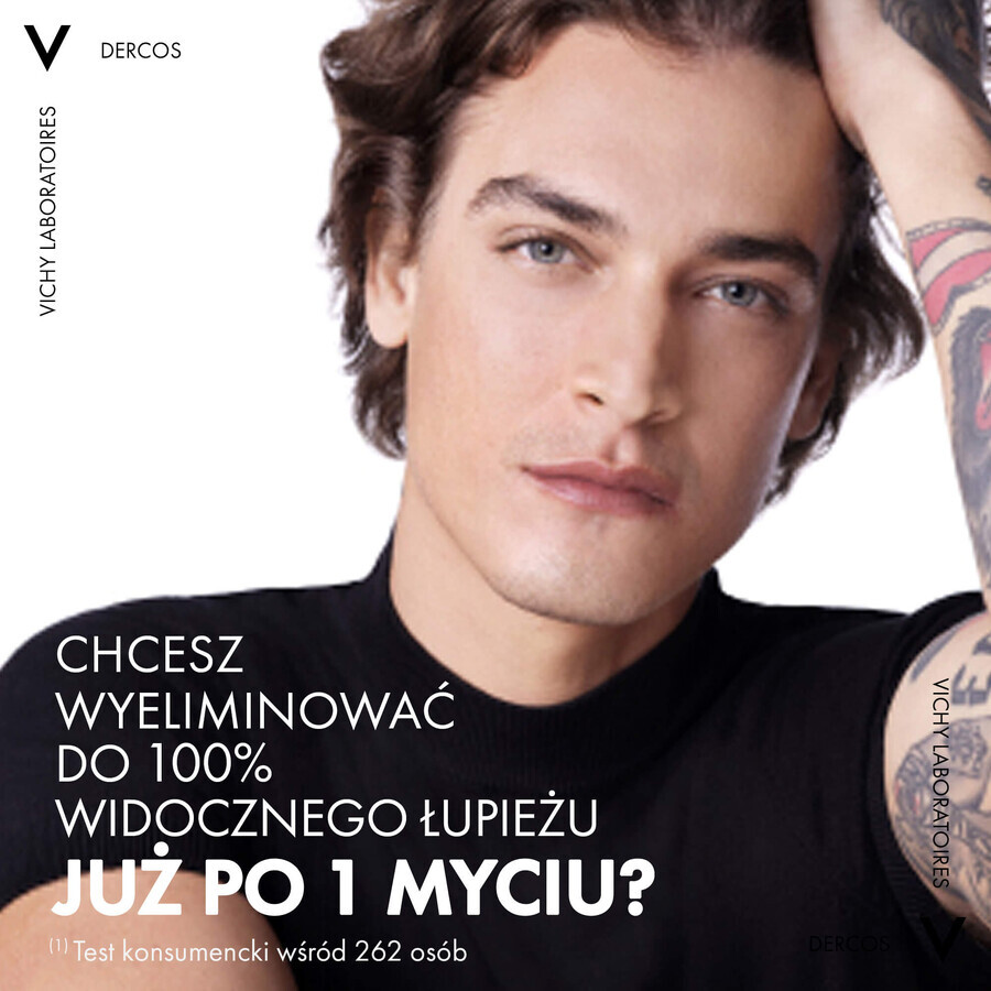 Set Vichy Dercos Anticaspa DS, champú anticaspa, cabello normal y graso, 390 ml + recambio, 500 ml