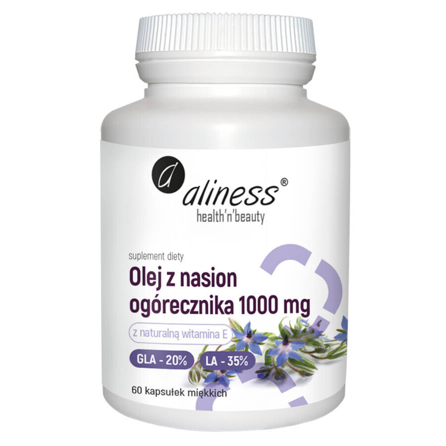 Aliness Borage Seed Oil 1000 mg, 60 soft capsules
