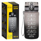 4Fizjo, tritan water bottle, motivational bidon, black-gray, 500 ml