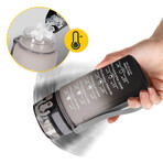 4Fizjo, bouteille d'eau en tritan, bidon de motivation, noir-gris, 500 ml