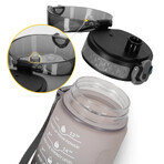 4Fizjo, bouteille d'eau en tritan, bidon de motivation, noir-gris, 500 ml 4Fizjo, bouteille d'eau en tritan, bidon de motivation, noir-gris, 500 ml