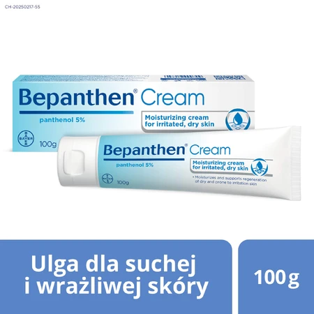 Bepanthen Crème, gespecialiseerde crème voor de droge en geïrriteerde huid, vanaf 3 jaar, 100 g