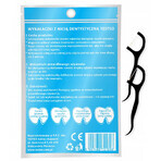 Testeo, palillos con hilo dental, negro, 50 piezas