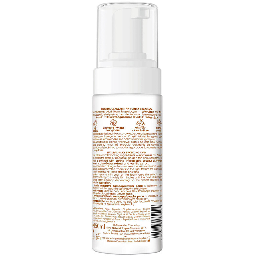 BeBIO Ewa Chodakowska set, natural bronzing lotion, 200 ml + natural bronzing foam, 150 ml