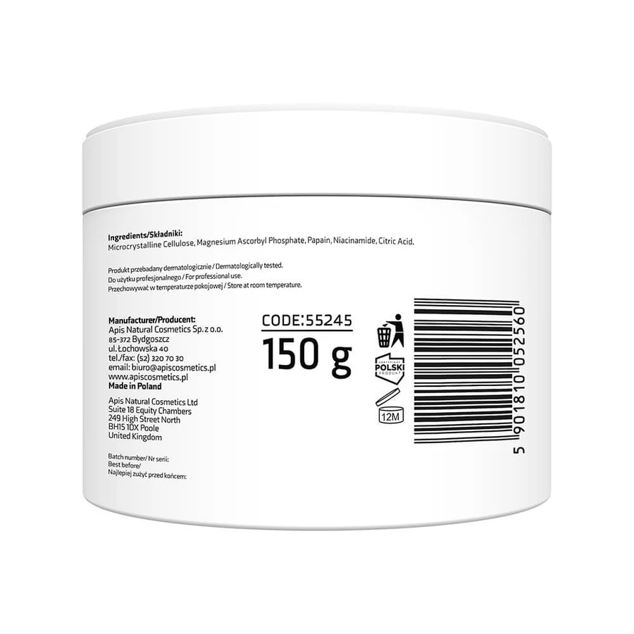 Apis Adeno-C Flash Glow, enzymatic powder peeling with vitamin C, 100 g