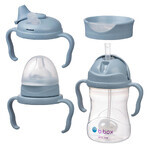 B.Box, ceașcă pentru învățat să bea, set 4 în 1, albastru, de la 4 luni, 240 ml