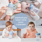 B.Box, ceașcă pentru învățat să bea, set 4 în 1, albastru, de la 4 luni, 240 ml