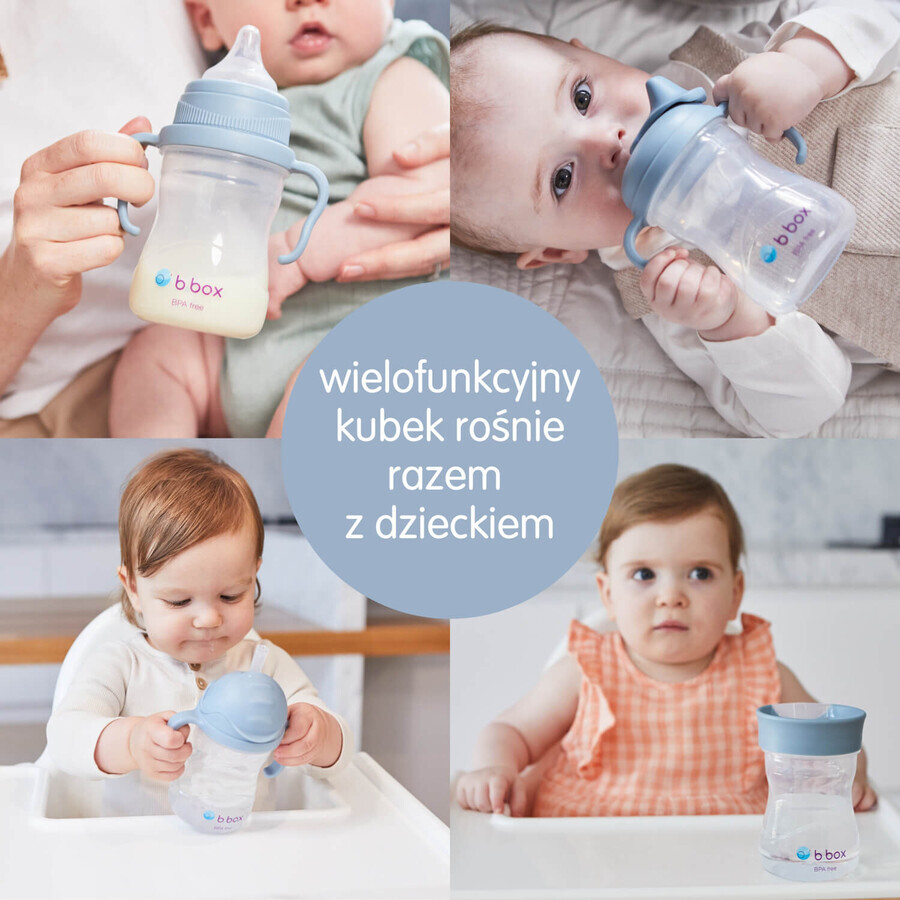 B.Box, ceașcă pentru învățat să bea, set 4 în 1, albastru, de la 4 luni, 240 ml