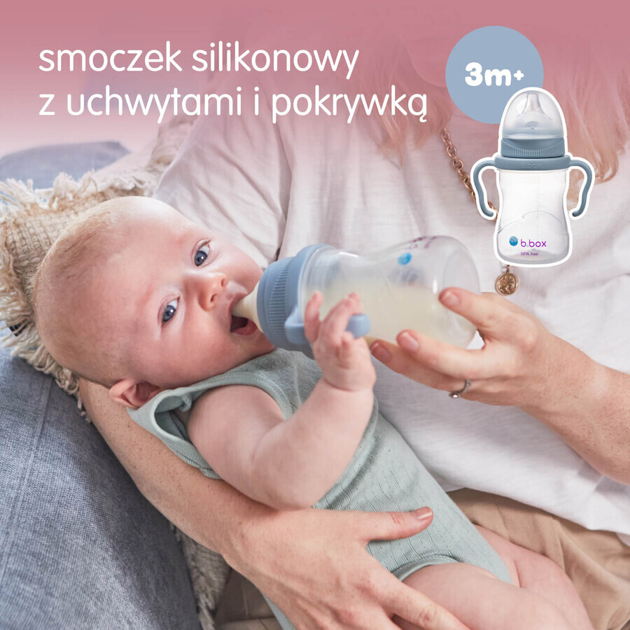 B.Box, ceașcă pentru învățat să bea, set 4 în 1, albastru, de la 4 luni, 240 ml
