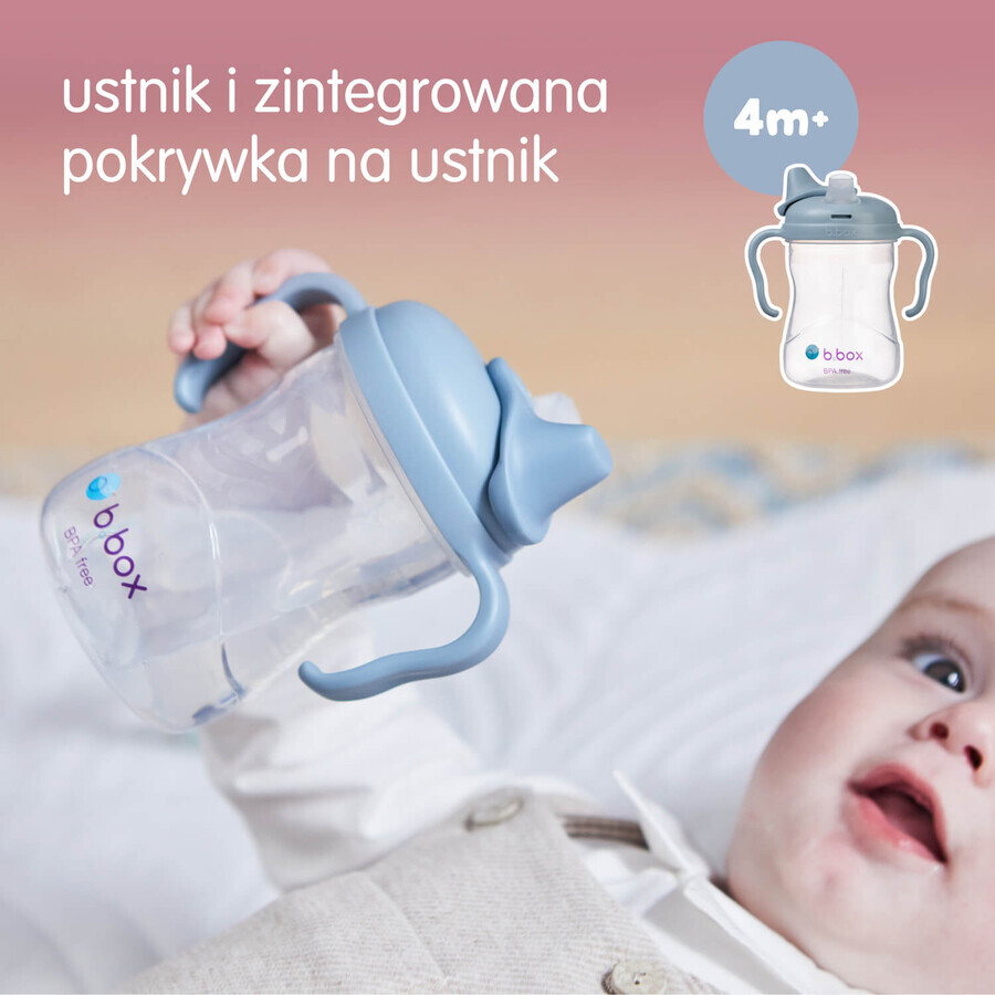B.Box, ceașcă pentru învățat să bea, set 4 în 1, albastru, de la 4 luni, 240 ml