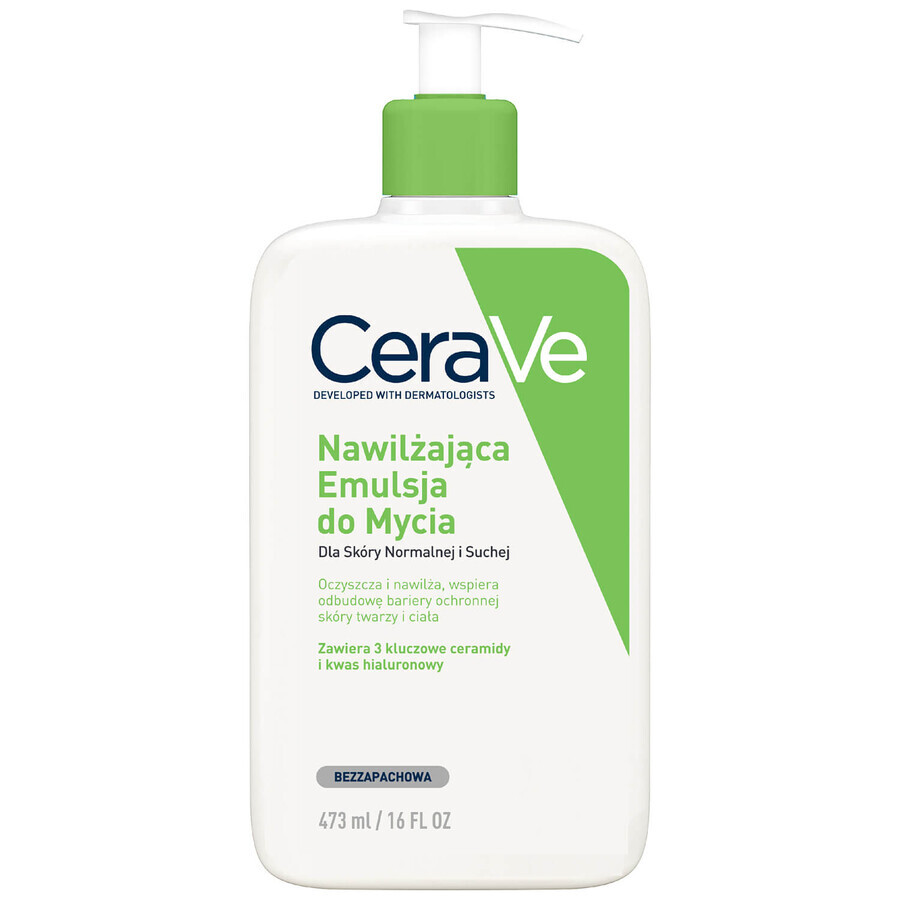 Set CeraVe, emulsione detergente idratante, pelle normale e secca, 473 ml + riserva, 473 ml