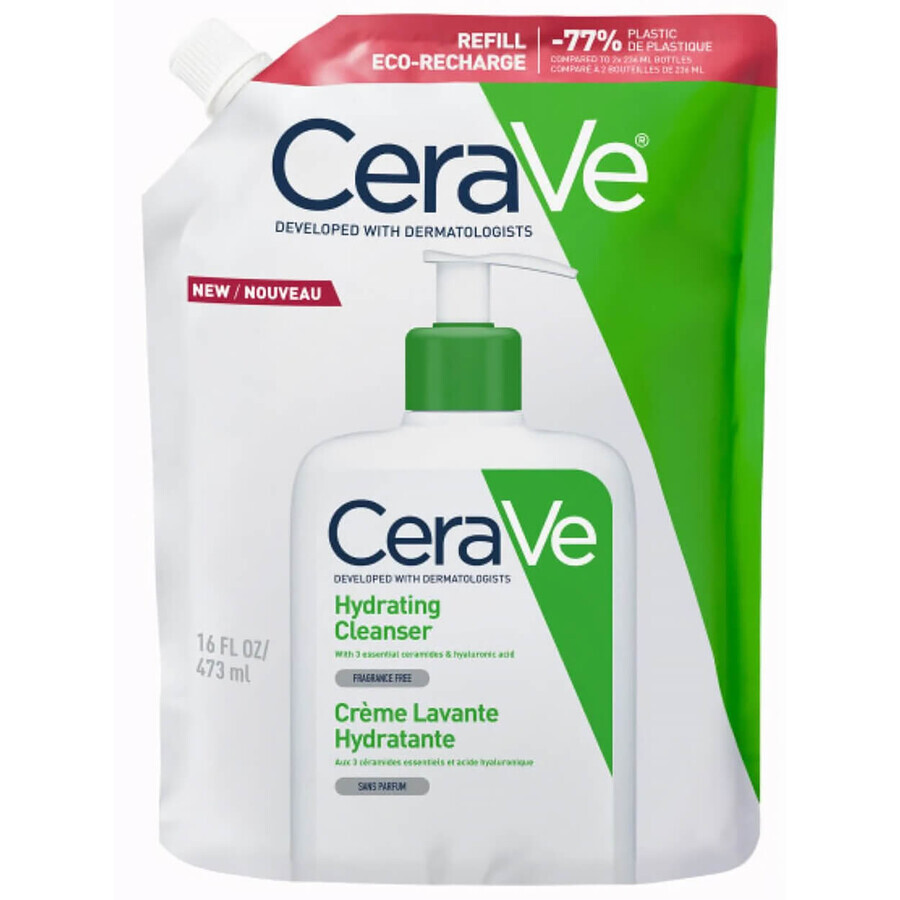 Set CeraVe, emulsione detergente idratante, pelle normale e secca, 473 ml + riserva, 473 ml