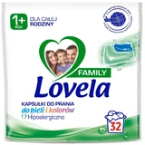 Lovela Family, capsule di lavaggio ipoallergeniche, bianche e colorate, da 1 anno, 32 pezzi
