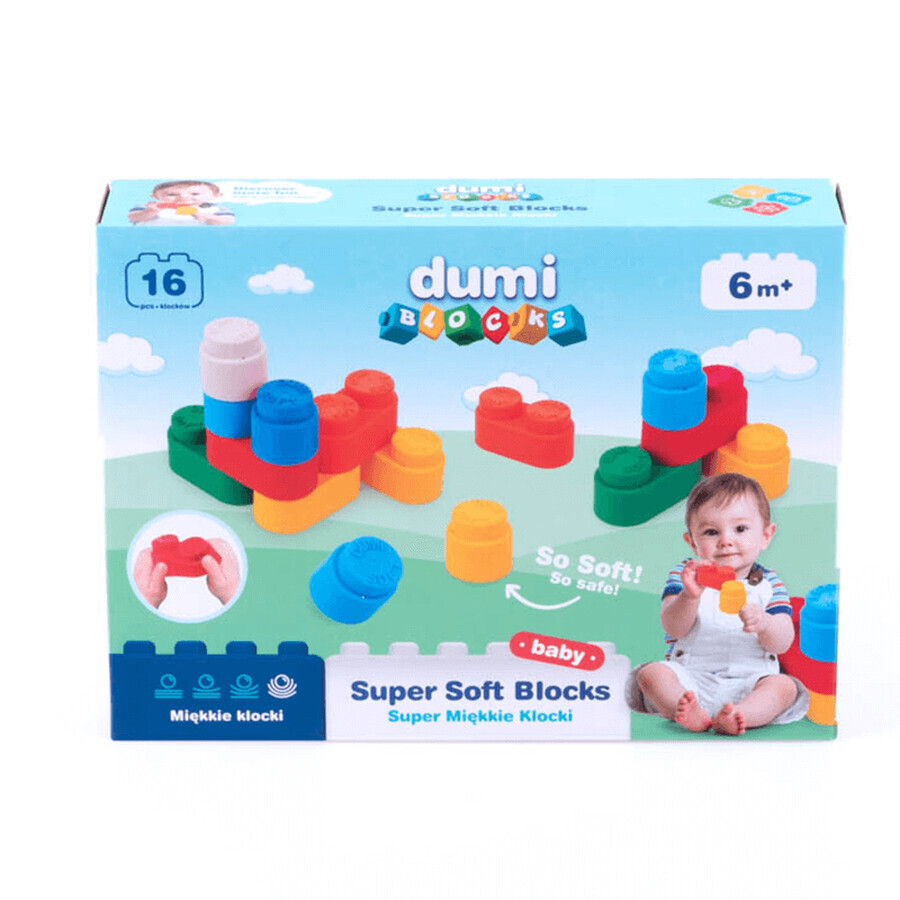 Dumel Blocks, bloques supersuaves, a partir de 6 meses, 16 piezas