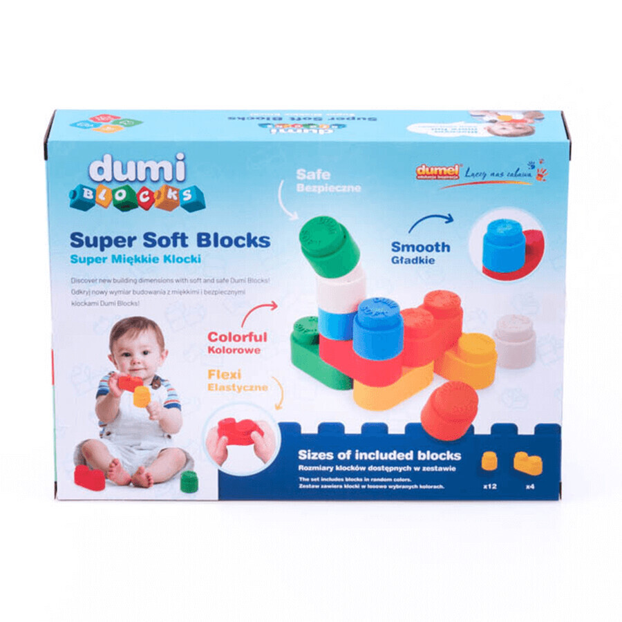 Dumel Blocks, bloques supersuaves, a partir de 6 meses, 16 piezas