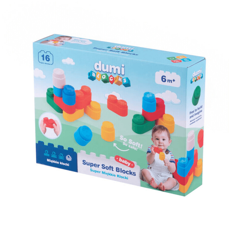 Dumel Blocks, bloques supersuaves, a partir de 6 meses, 16 piezas