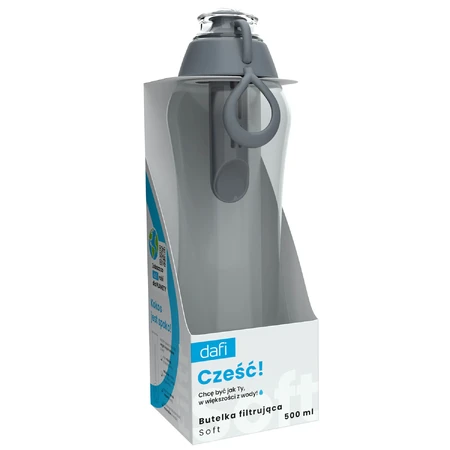Dafi Soft, botella con filtro, acero, 0,5 l + filtro de agua, 1 unidad