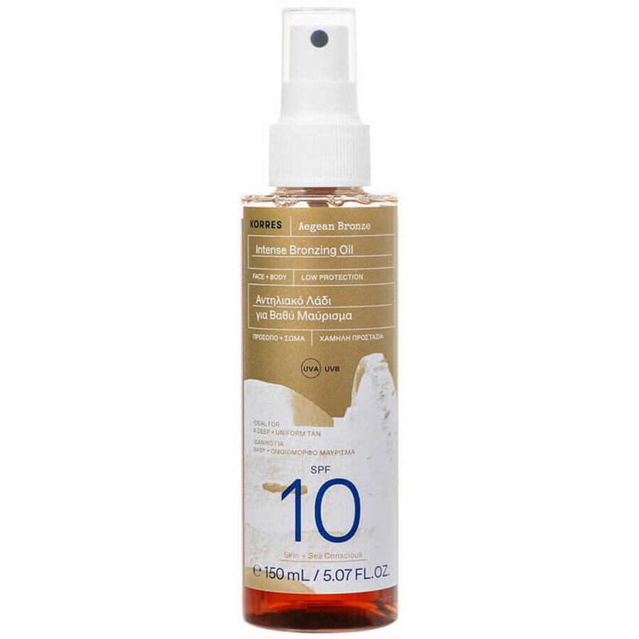 Korres Aegean Bronze, body bronzing oil, SPF 10, 150 ml