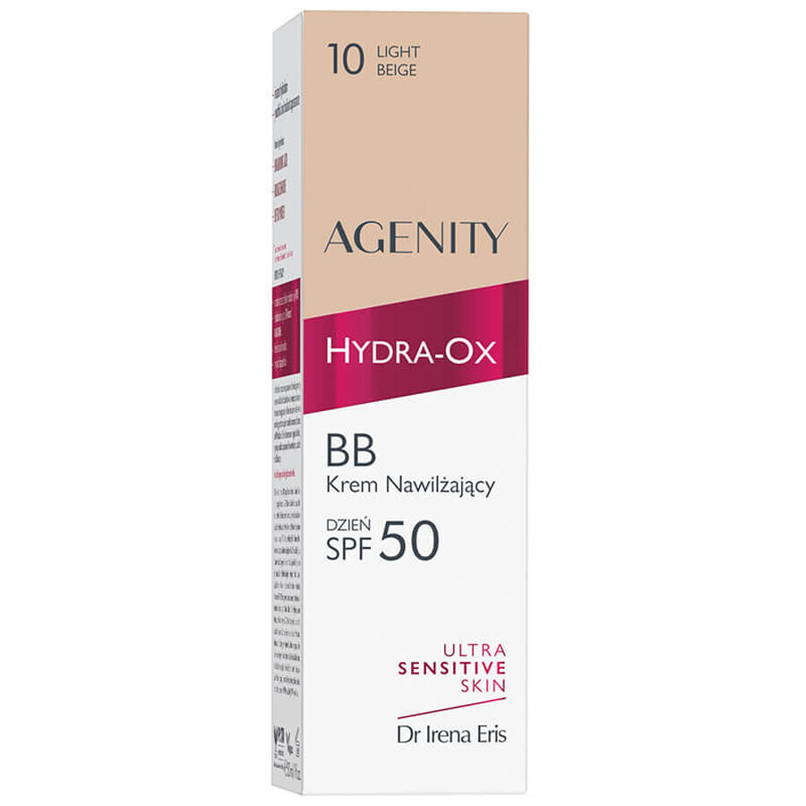 Agenity Hydra-Ox, BB cream hidratante, FPS 50, 10 beige claro, 30 ml