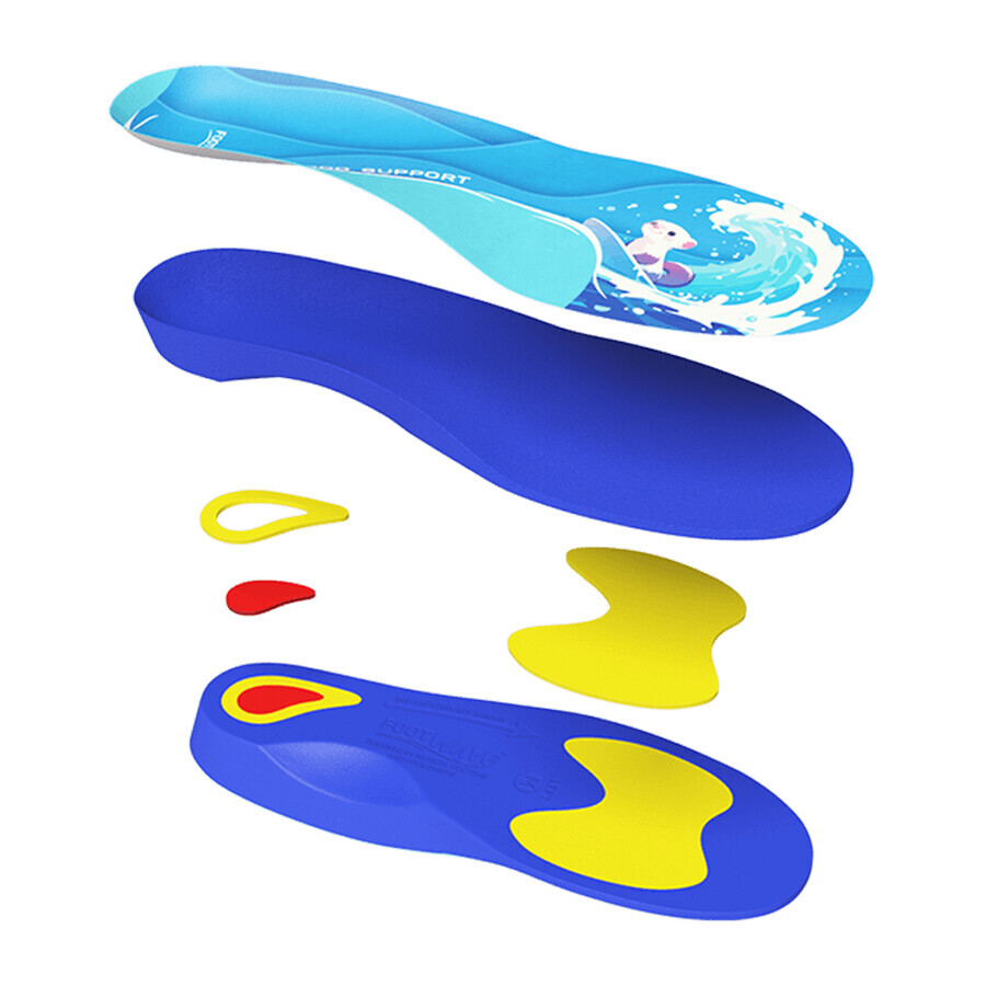 FootWave Kids Supi, orthotic insoles, functional valgus of the feet and knees, flat feet, XSmall, 35-38, 1 pair