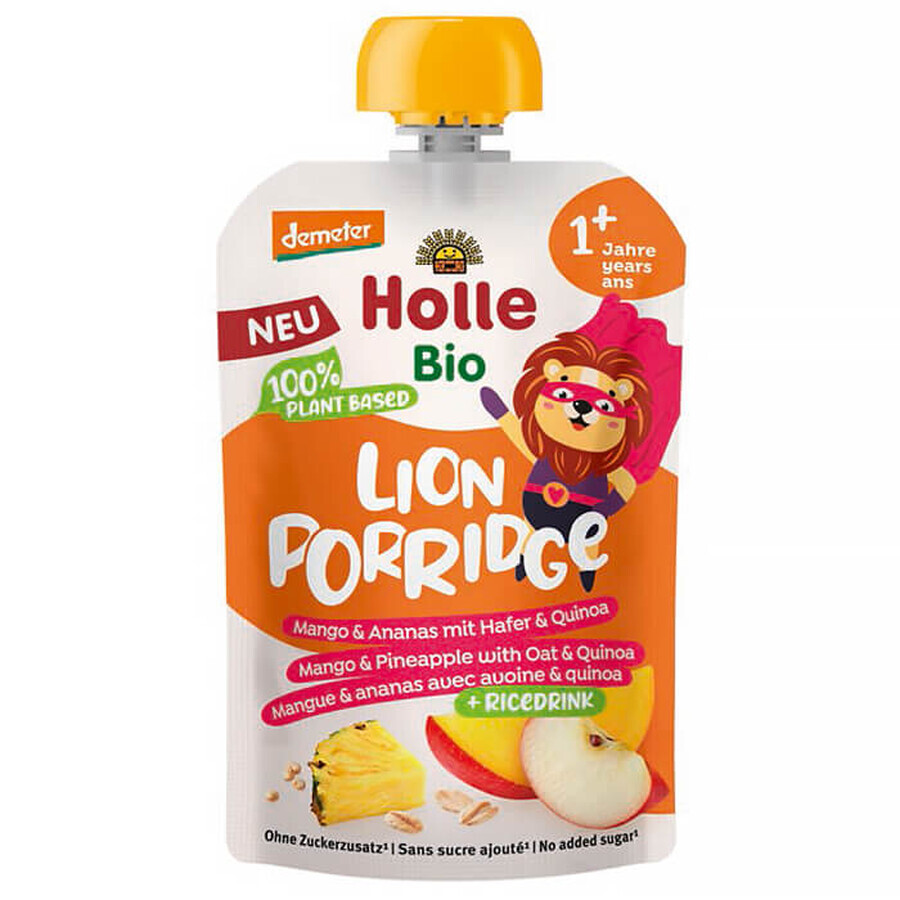 Holle Mousse in Tube Bio, Löwe, Mango und Ananas + Hafer und Quinoa, ab 1 Jahr, 110 g