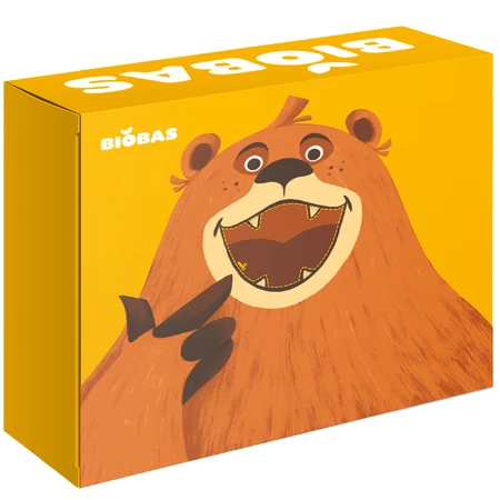 Juego de papillas BioBas, arroz, espelta, mijo, sémola, avena, con libro para colorear y pegatinas, sin azúcares añadidos, a partir de 6 meses, 6 x 200 g