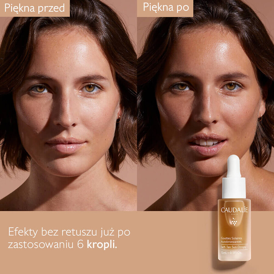 Caudalie Self-Tan Sun Drops, self-tanning bronzing drops, 15 ml