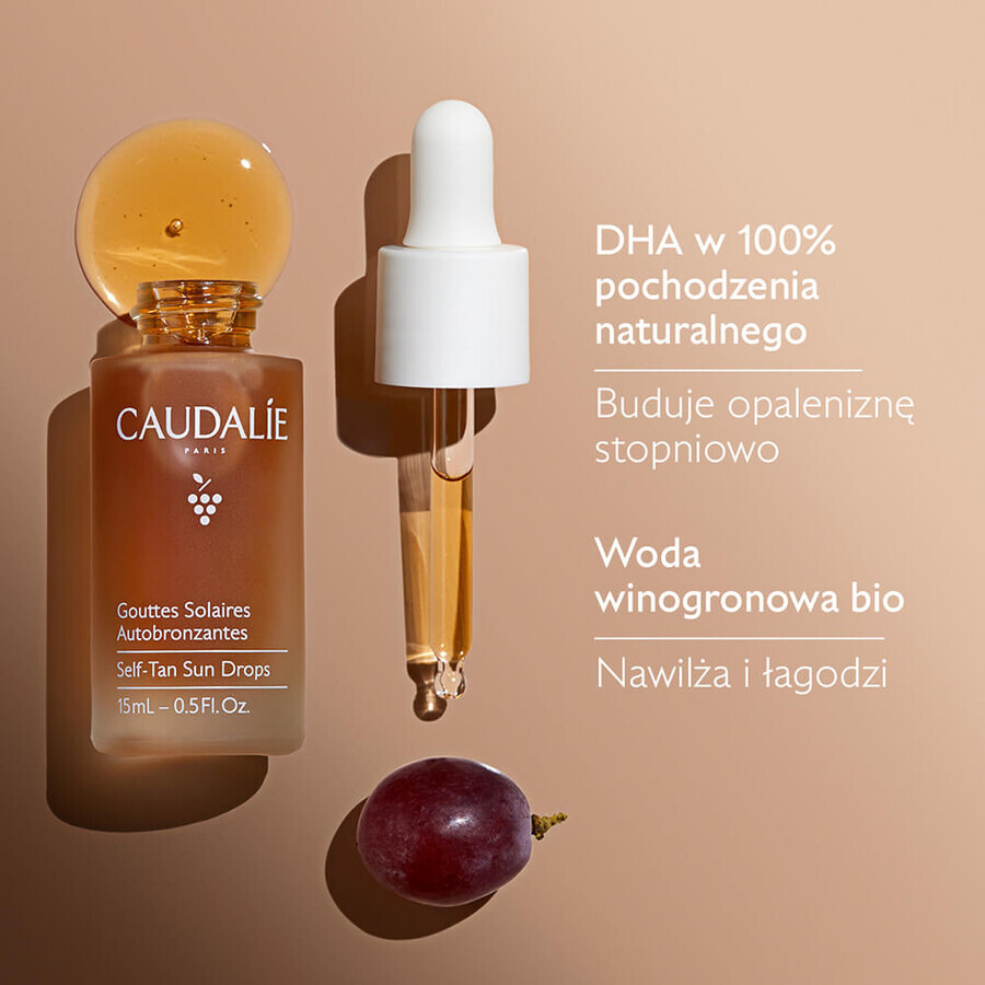 Caudalie Self-Tan Sun Drops, self-tanning bronzing drops, 15 ml