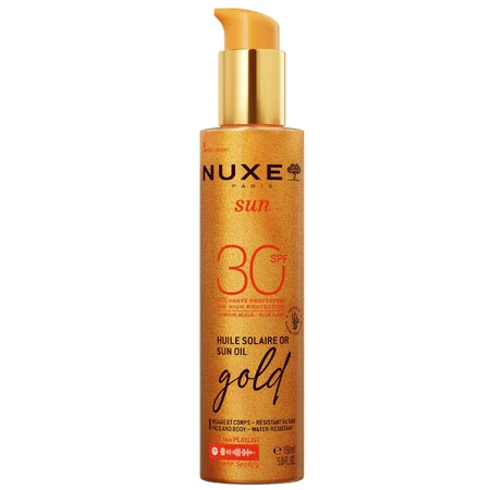 Nuxe Sun, huile bronzante illuminante pour le visage et le corps, spray, SPF 30, 150 ml