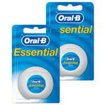Set Oral-B Essential Floss, ață cerată, mentă, 2 x 50 m Set Oral-B Essential Floss, ață cerată, mentă, 2 x 50 m
