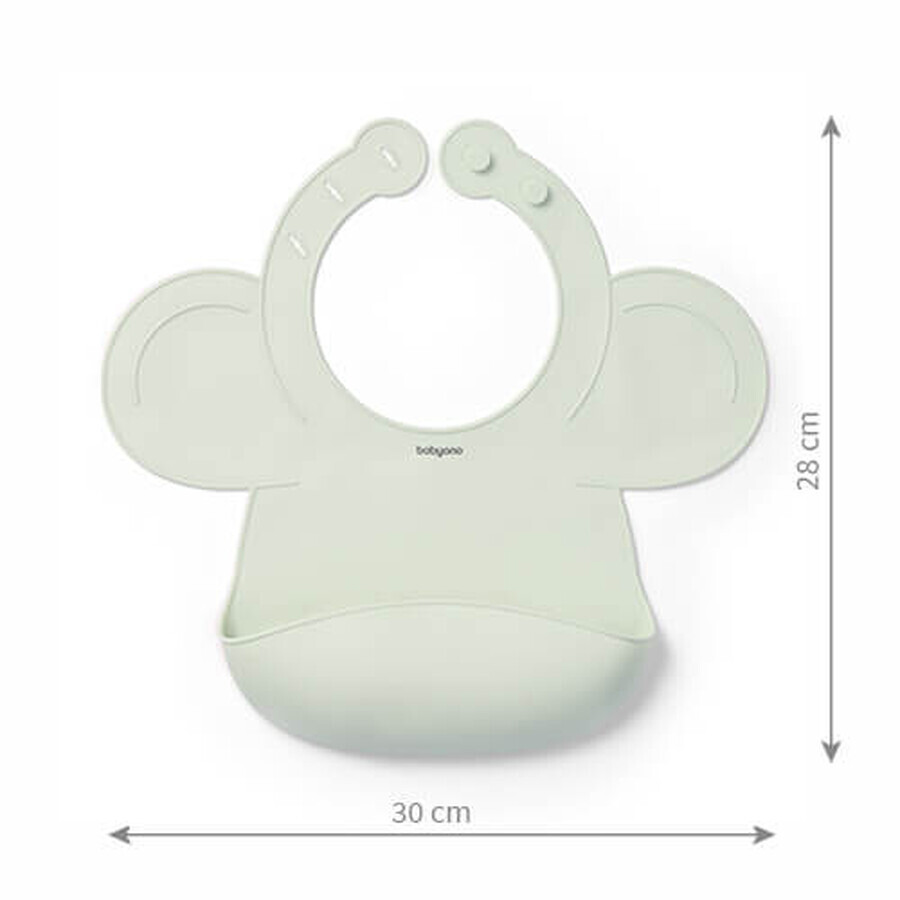 BabyOno, bavaglino in silicone con chiusura regolabile, verde, da 6 mesi, 1 pezzo