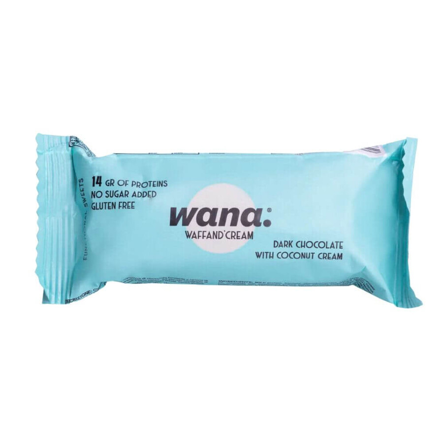 Eiweißwaffel, dunkle Schokolade und Kokosnuss, 43 g, Wana