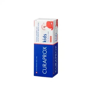 Pasta dental infantil con sabor a fresa, sin flúor, +0 meses, 60 ml, Curaprox Kids
