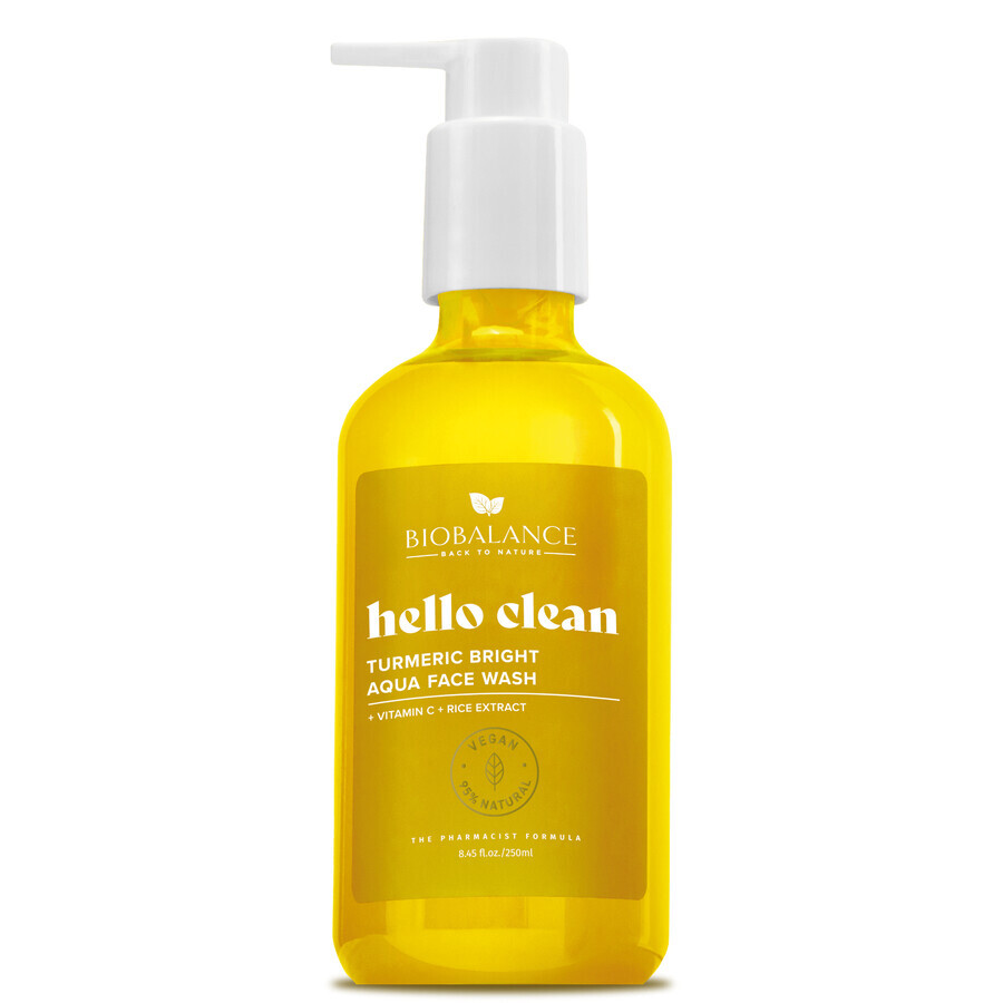 Gel nettoyant liquide avec vitamine C et extrait de riz Turmeric Bright Hello Clean, 250 ml, Bio Balance