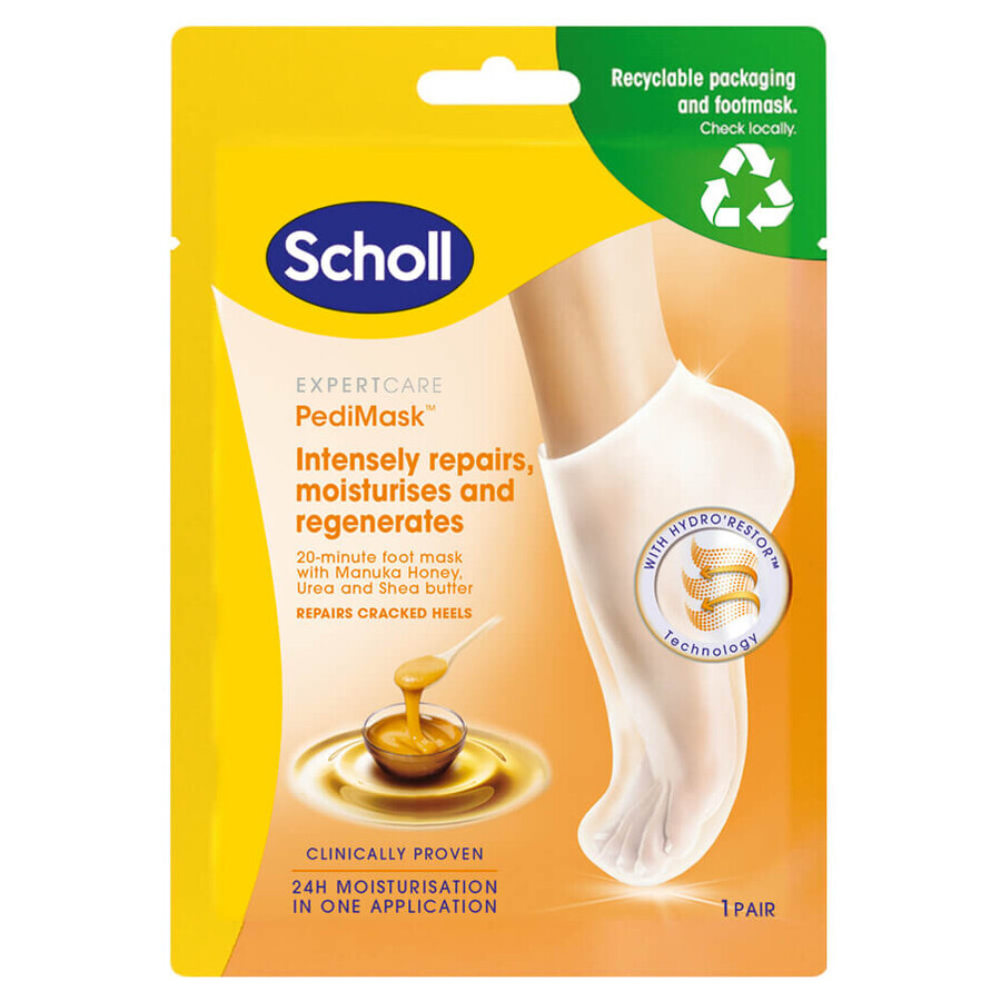 Expert Care PediMask Manuka Honig Fußmaske mit Manuka Honig, 1 Paar, Scholl