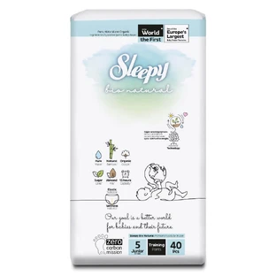 Junior diapers, No. 5, 11-18 kg, 40 pcs, Sleepy Bio Natural